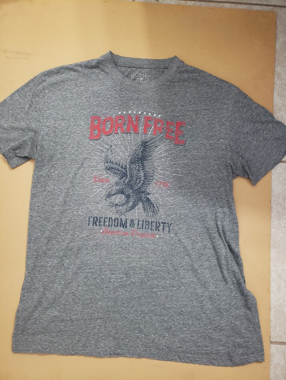 Grey 'Born Free' Graphic Tee